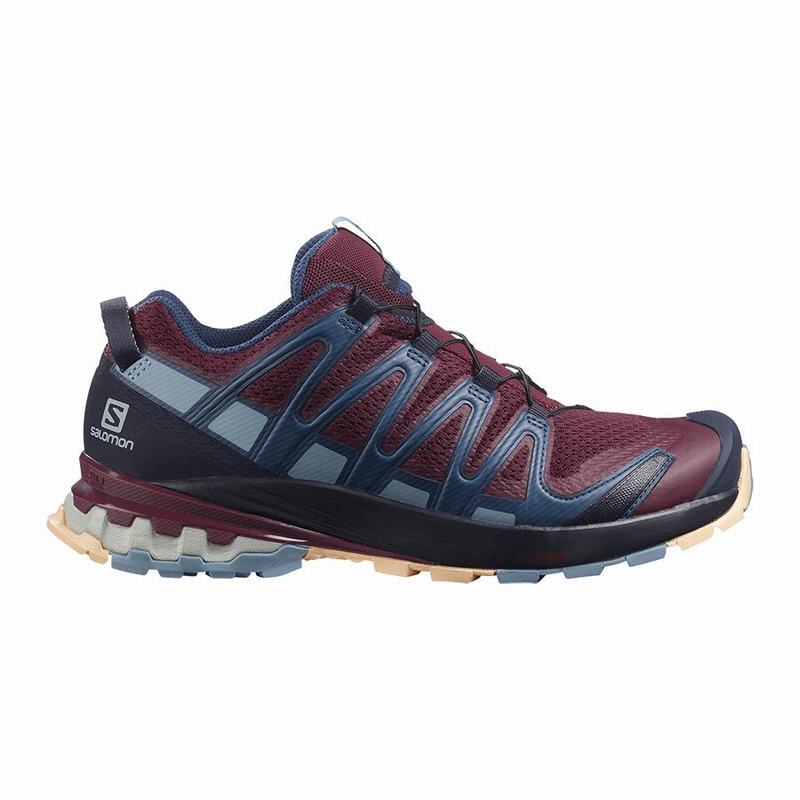 Salomon XA PRO 3D V8 Zapatillas Trail Running Mujer - Burdeos / Azules - Colombia (95810-IKDM)